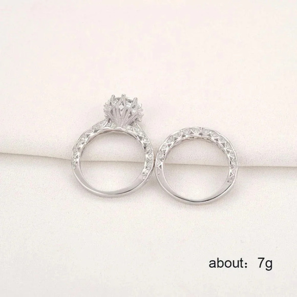 💥 Luxury Shiny Big Round Gems Inlaid Beautiful Wedding Ring for Women, EVGG1135 - Picture 4 of 5